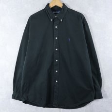 画像1: Ralph Lauren "BLAKE" ボタンダウン コットンシャツ BLACK L (1)