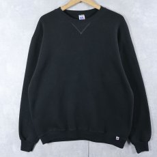 画像1: 90's RUSSELL ATHLETIC USA製 前V 無地スウェット BLACK XL (1)