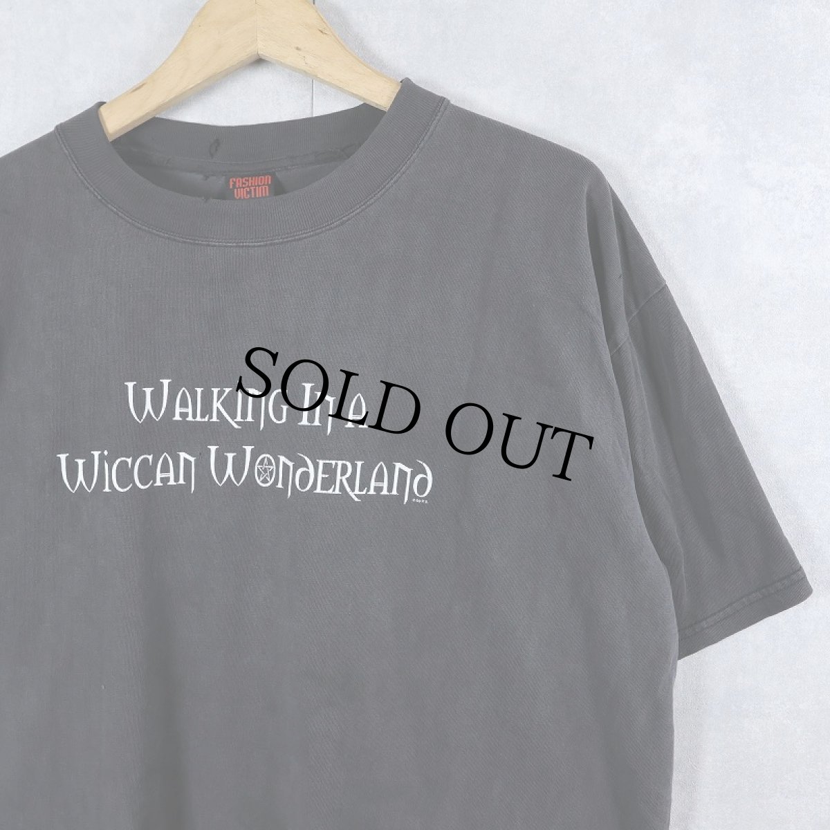 画像1: 90's FASHION VICTIM USA製 "Walking In A Wiccan Wonderland" プリントTシャツ BLACK XL (1)