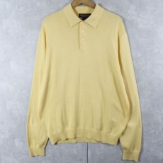 画像1: Brooks Brothers シルク×コットン ニットポロシャツ L (1)