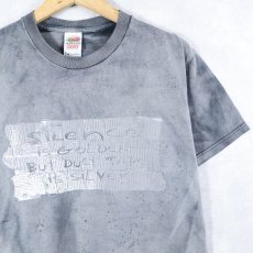 画像1: Against All Authority "Authority Silence is GOLDEN..." フェード加工 パンクバンドプリントTシャツ M (1)