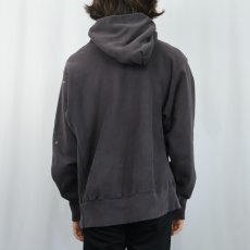 画像3: 80's Champion REVERSE WEAVE トリコタグ USA製 目付き スウェットフーディー BLACK L (3)