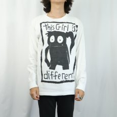画像3: 90's Ben Olander USA製 "This Girl is Different" イラストプリントロンT L (3)