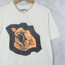 画像1: 80's Stephen Sprouse USA製 "Rose" ファッションデザイナー プリントTシャツ L (1)