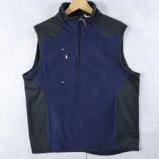 画像1: RLX POLO SPORT Ralph Lauren 切り替えデザイン フリースベスト NAVY L (1)