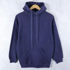 画像1: 70's RUSSELL ATHLETIC 金タグ USA製 無地スウェットフーディー NAVY M (1)