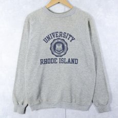 画像1: 80's USA製 "UNIVERSITY RHODE ISLAND" プリントラグランスウェット XL (1)