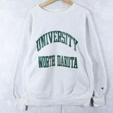 画像1: 90's Champion REVERSE WEAVE "UNIVERSITY NORTH DAKOTA" プリントスウェット XL (1)