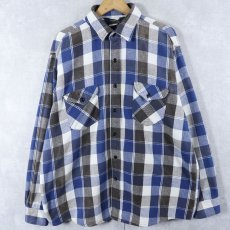 画像1: 80's OSHKOSH B'GOSH ブロックチェック柄 ヘビーネルシャツ (1)