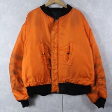 画像2: 民間品 90's ALPHA INDUSTRIES,INC. USA製 MA-1 フライトジャケット BLACK XXX-L (2)