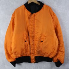 画像2: 民間品 90's ALPHA INDUSTRIES,INC. USA製 MA-1 フライトジャケット BLACK XL (2)