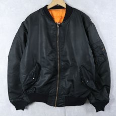 画像1: 民間品 90's ALPHA INDUSTRIES,INC. USA製 MA-1 フライトジャケット BLACK XL (1)