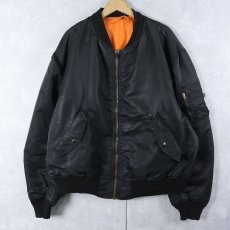 画像1: 民間品 90's ALPHA INDUSTRIES,INC. USA製 MA-1 フライトジャケット BLACK XXX-L (1)