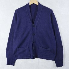 画像1: VINTAGE ウールニットカーディガン NAVY (1)