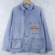 画像1: VINTAGE ワッペン付き コットンカバーオール (1)
