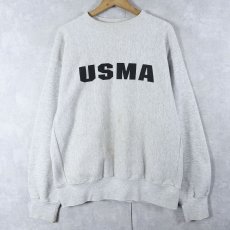 画像1: 80〜90's BISTEX REVERSE WEAVE TYPE USA製 "USMA" プリントスウェット XL (1)