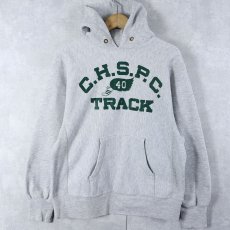 画像1: 80's Champion REVERSE WEAVE USA製 トリコタグ  "C.H.S.P.C. TRACK" プリントスウェットフーディー M (1)