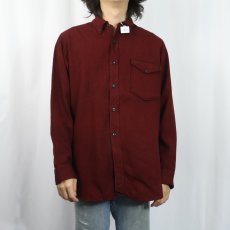 画像2: 60's PENDLETON ヘリンボーン柄織り 3点留め ウールシャツ M (2)