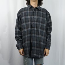 画像2: PENDLETON "LODGE" チェック柄 ウールシャツ XL (2)