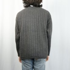 画像3: 90's BANANA REPUBLIC リブ編み ロールネック ウール×シルク×ナイロンニットセーター XL (3)