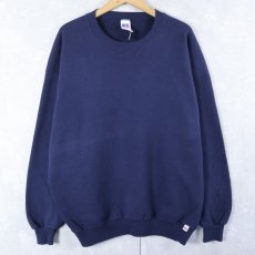 画像1: 90's RUSSELL ATHLETIC USA製 前V 無地スウェット NAVY XXL (1)