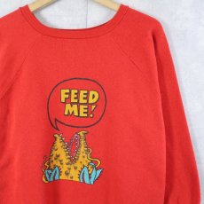 画像1: 80's The Little Shop of Horrors "FEED ME!" SFホラー映画 プリントラグランスウェット XL (1)