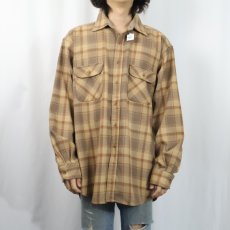 画像2: PENDLETON "FIELD SHIRT" チェック柄 ウールシャツ XL (2)