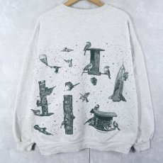 画像2: 90's rel-e-vant products USA製 鳥プリントスウェット XL (2)