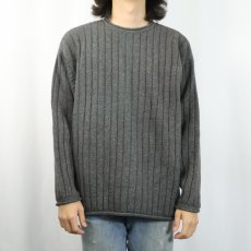 画像2: 90's BANANA REPUBLIC リブ編み ロールネック ウール×シルク×ナイロンニットセーター XL (2)