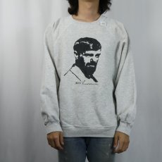 画像2: 90's D.H. Lawrence USA製 小説家プリントラグランスウェット XL (2)