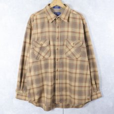 画像1: PENDLETON "FIELD SHIRT" チェック柄 ウールシャツ XL (1)