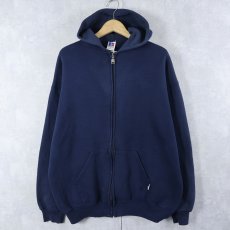 画像1: 90's RUSSELL ATHLETIC USA製 スウェットジップパーカー NAVY XL (1)