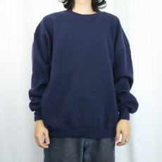 画像2: 90's RUSSELL ATHLETIC USA製 前V 無地スウェット NAVY XXL (2)