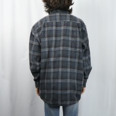 画像3: PENDLETON "LODGE" チェック柄 ウールシャツ XL (3)