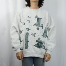 画像3: 90's rel-e-vant products USA製 鳥プリントスウェット XL (3)