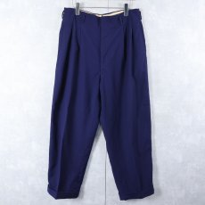 画像1: 50〜60's 2タック ウールスラックス NAVY W34 (1)
