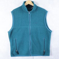画像1: 90's Patagonia USA製 ロゴ刺繍 シンチラフリースベスト L (1)