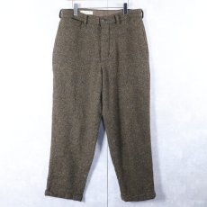 画像1: BANANA REPUBLIC ヘリンボーン織り ネップ混 ウールスラックス W36 (1)