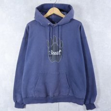 画像2: Hanes ULTIMATE COTTON "Beast" プリントスウェットフーディー NAVY (2)