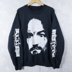 画像1: The Acacia Strain "Charles Manson" デスコアバンドプリントスウェット BLACK (1)