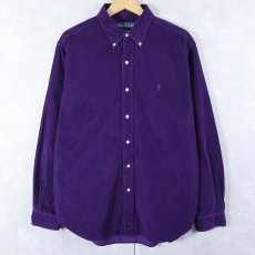 画像1: Ralph Lauren "CLASSIC FIT" ロゴ刺繍 コーデュロイボタンダウンシャツ L (1)
