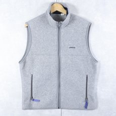 画像1: 90's Patagonia USA製 ロゴ刺繍 シンチラフリースベスト M (1)