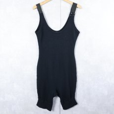 画像2: 30〜40's Pilgrim Knitting Mills ウールレスリングシングレット NAVY (2)