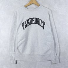画像1: 80's Champion REVERSE WEAVE USA製 "VANDERBILS" プリントスウェット L (1)