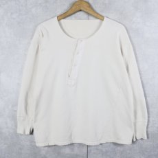 画像1: 40〜50's MOLLIS 裏パイル ヘンリーネック コットンアンダーシャツ SIZE7 (1)