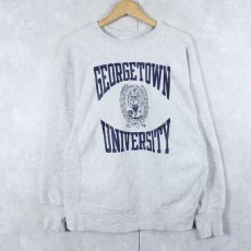 画像1: 80's Champion REVERSE WEAVE USA製 トリコタグ "GEORGETOWN UNIVERSITY" プリントスウェット L (1)