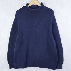 画像1: J.CREW ALWAYS ロールネック コットンニットセーター NAVY (1)