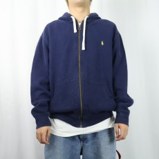 画像2: POLO Ralph Lauren ロゴ刺繍 スウェットジップパーカー NAVY LT (2)