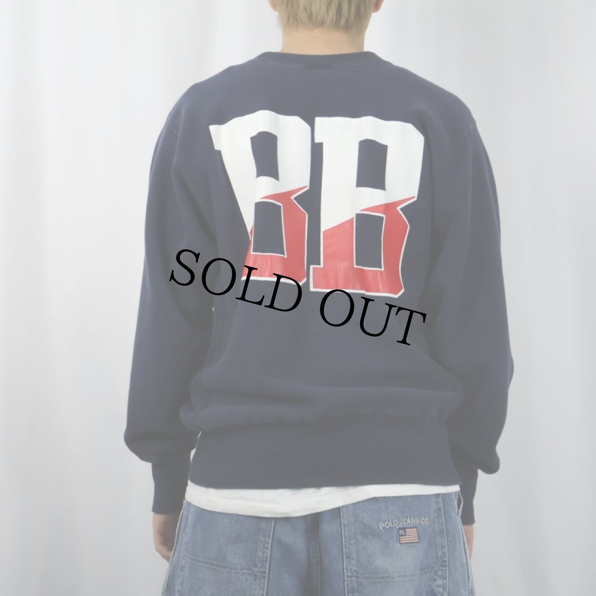 画像4: 90's Champion REVERSE WEAVE USA製 "BLIND BROOK" プリントスウェット NAVY L (4)
