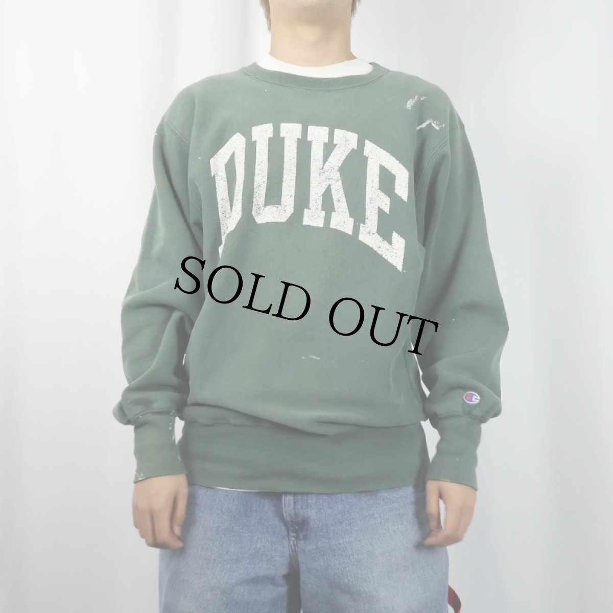 画像2: 90's Champion REVERSE WEAVE USA製 "DUKE" プリントスウェット L (2)